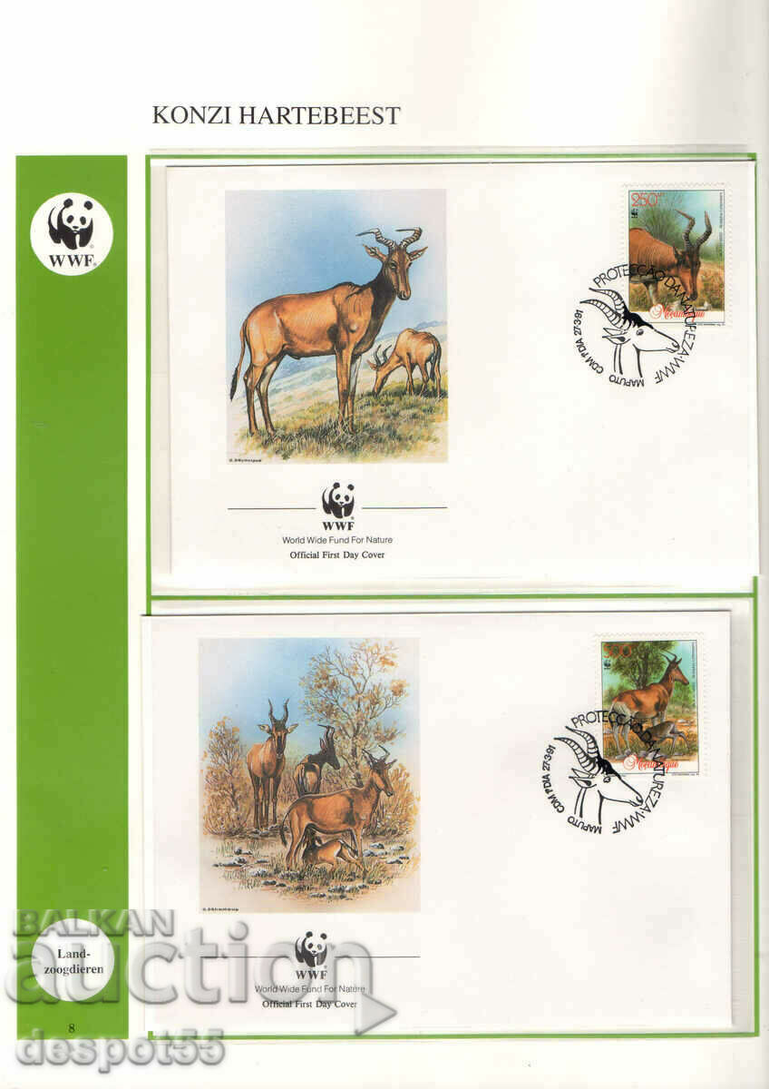 1991. Mozambique. Lichtenstein Bubal. 4 envelopes. with price 10.00 BGN | € 5.11