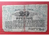 Τραπεζογραμμάτιο-Γερμανία-Βόρειο Ρήνο-Βεστφαλία-Mönchengladbach-20 pf.1917