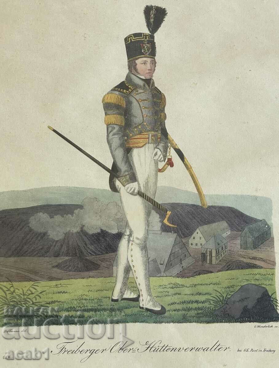Old lithograph Freiberger Ober-Hüttenverwalter Germany with price 64.99 BGN | € 33.23 Old lithograph Freiberger Ober-Hüttenverwalter Germany with price 64.99 BGN | € 33.23