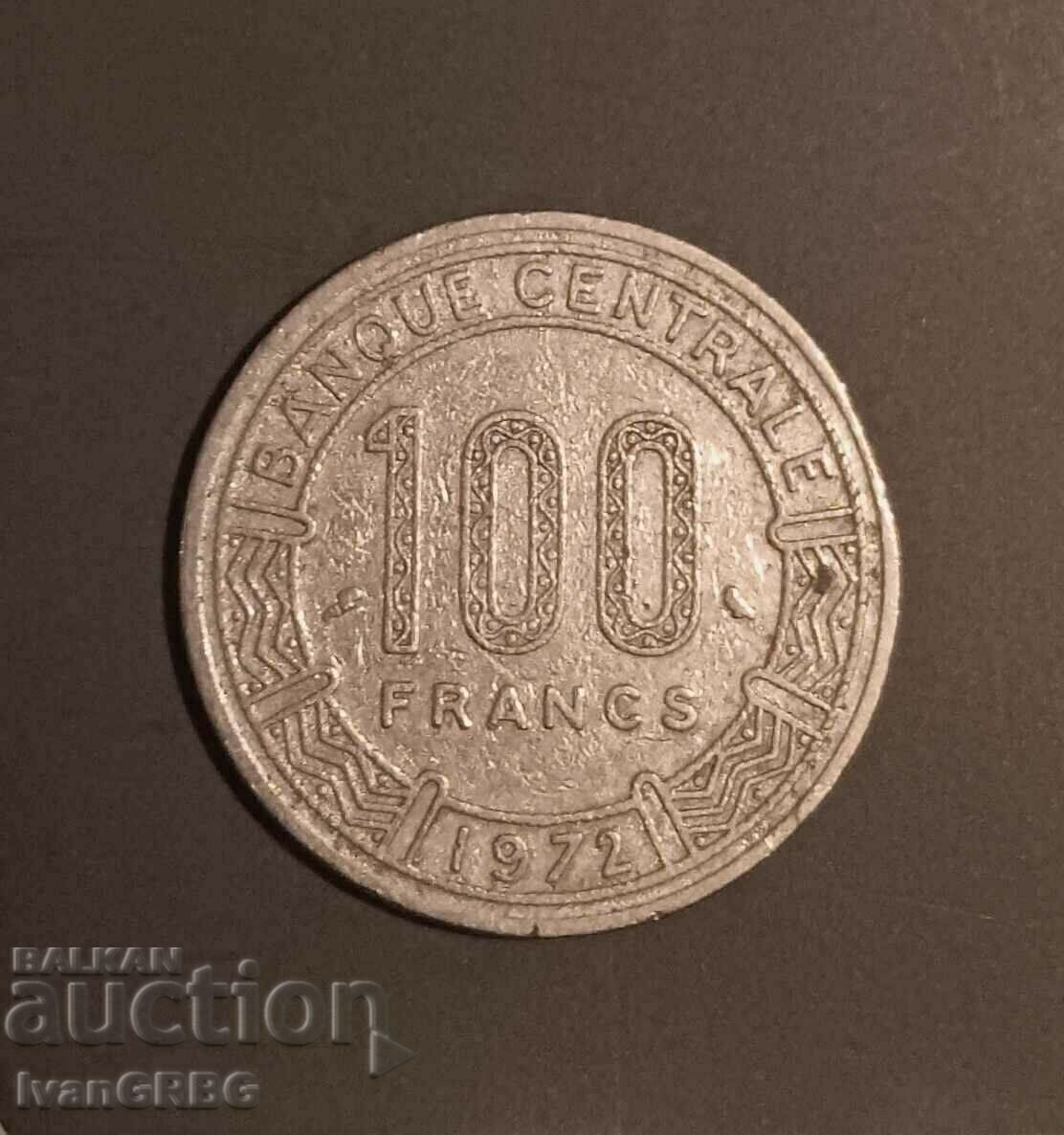 100 francs Chad 1972 100 cfa francs Tchad