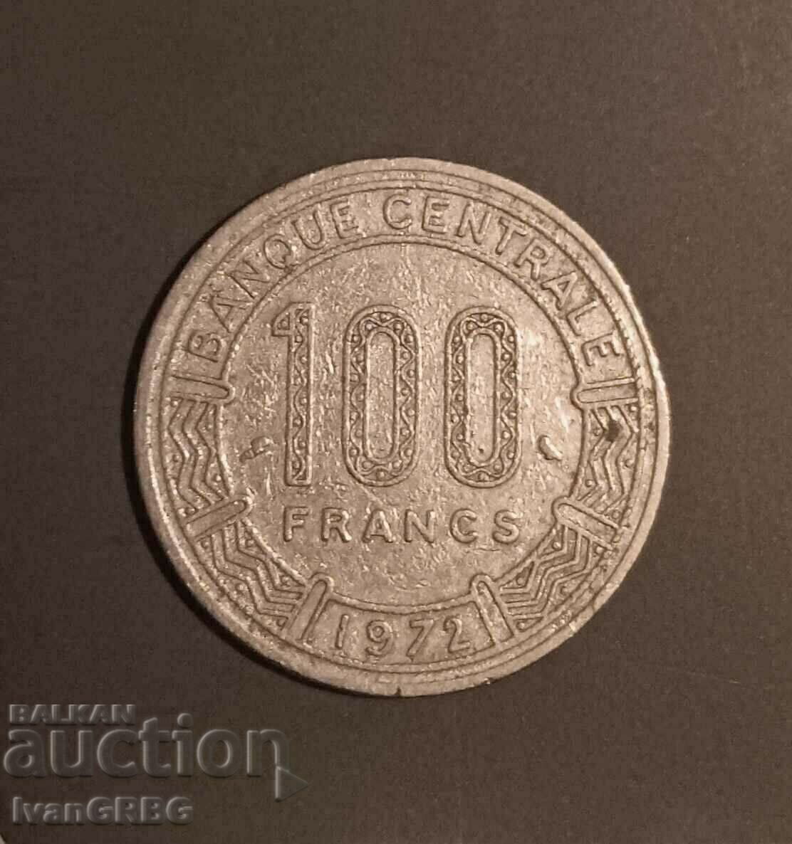 100 franci Ciad 1972 100 franci cfa Ciad