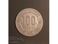 100 francs Chad 1972 100 cfa francs Tchad