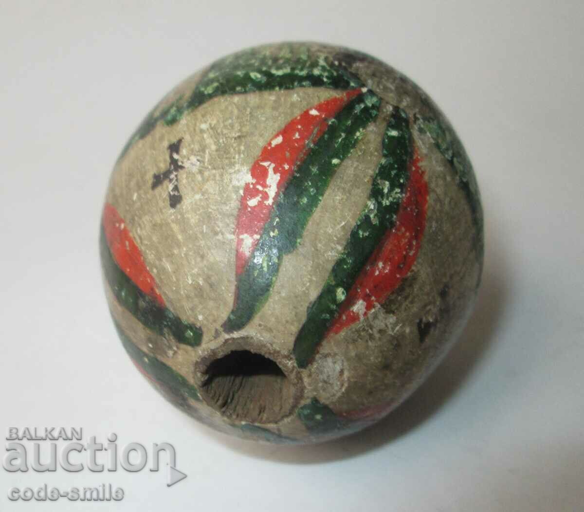 Delivery of Old Antique Revival Painted Wooden Egg with Crosses Delivery of Old Antique Revival Painted Wooden Egg with Crosses