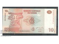 Конго 10 франка 2003 г