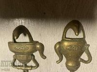 Bronze hangers for kitchen towels teapot