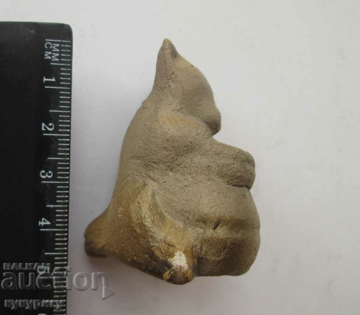 Livrarea Veche figurină de jucărie cu fluier din lut din ceramică Ursul