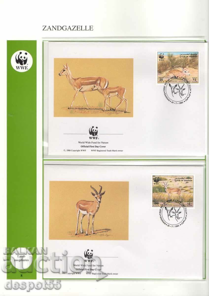 1993. Bahrain. Goose gazelle. 4 envelopes.