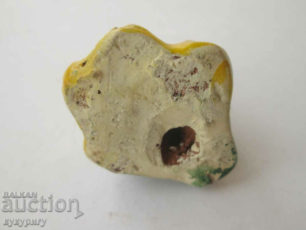 Veche figurină de jucărie cu fluier din lut din ceramică Broasca - 5