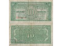 Чехословакия 10 крони 1945 година банкнота  #5227