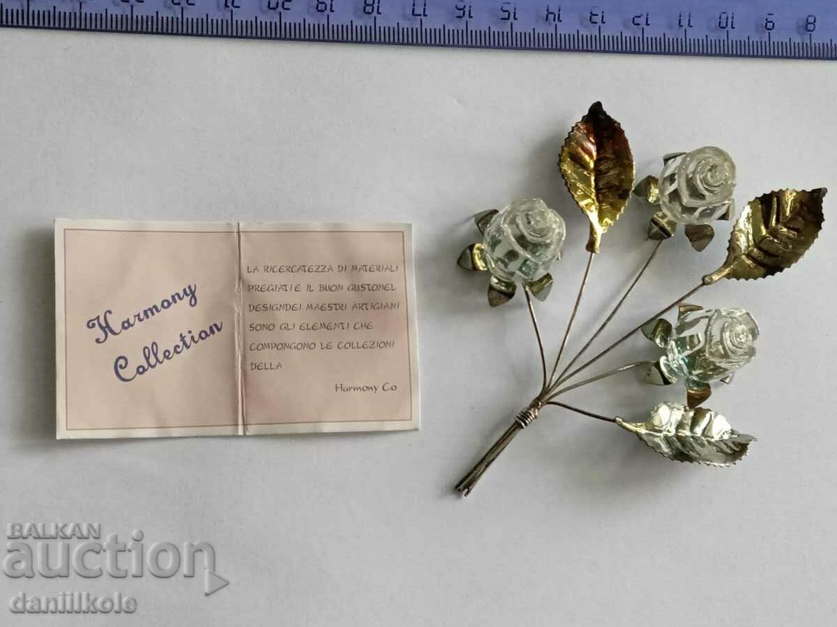 *$*Y*$* ROSE GLASS BRANCH WITH METAL LEAF + BONUS *$*Y*$* with price 49.00 BGN | € 25.05 *$*Y*$* ROSE GLASS BRANCH WITH METAL LEAF + BONUS *$*Y*$* with price 49.00 BGN | € 25.05