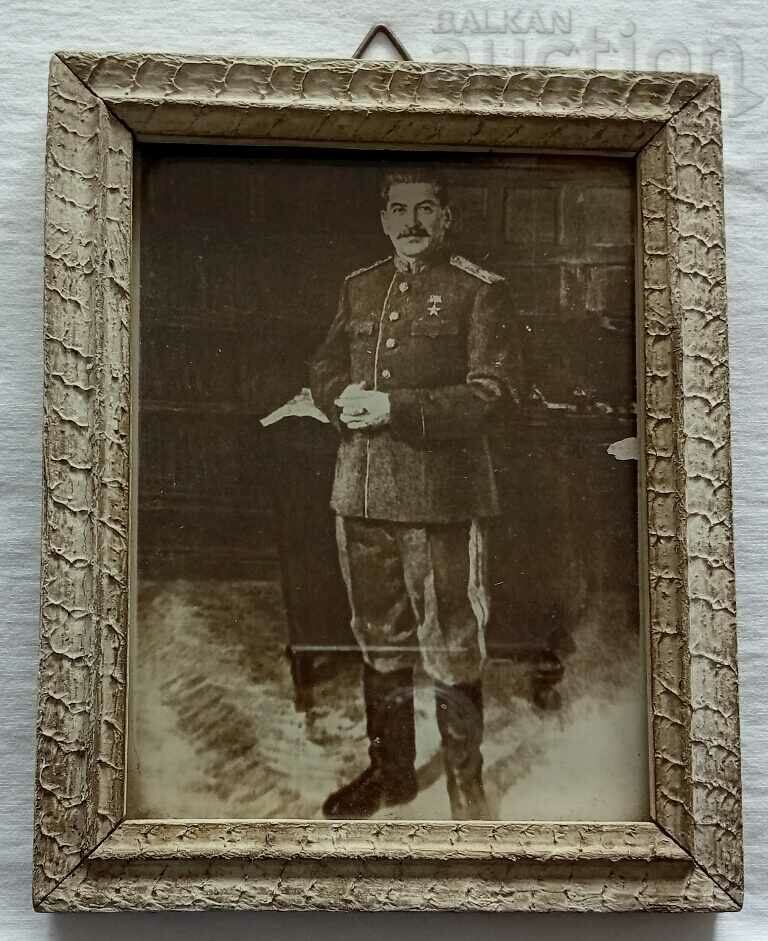 STALIN IN THE CABINET OLD FRAMED PHOTO