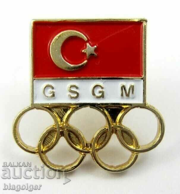 Auction  Old Olympic Badge - Turkish Olympic Committee