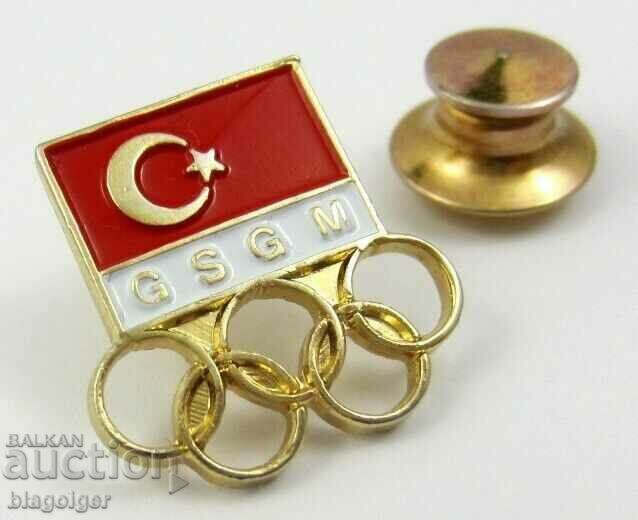 Old Olympic Badge - Turkish Olympic Committee