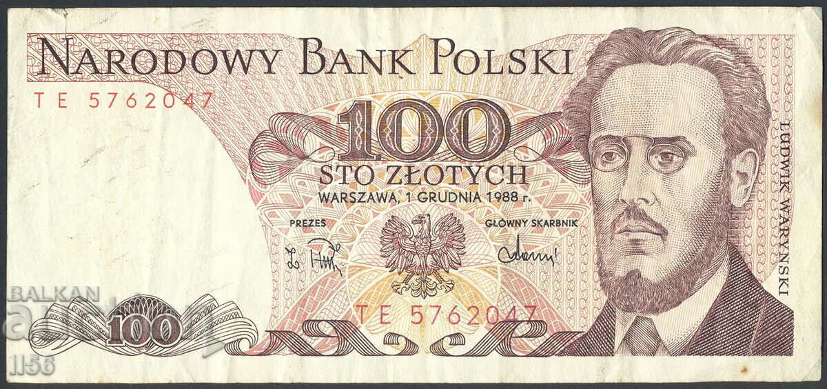 Полша - 100 злоти 1988 - VF