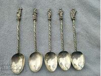 Old Religious silver spoons - 19th century