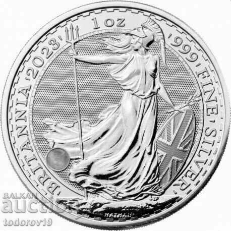 Moneda de argint de 1 oz Britannia 2023 - Regele Carol al III-lea