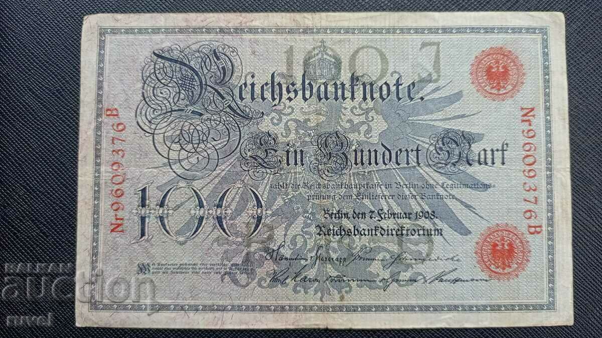 Γερμανία, 100 μάρκα 1908
