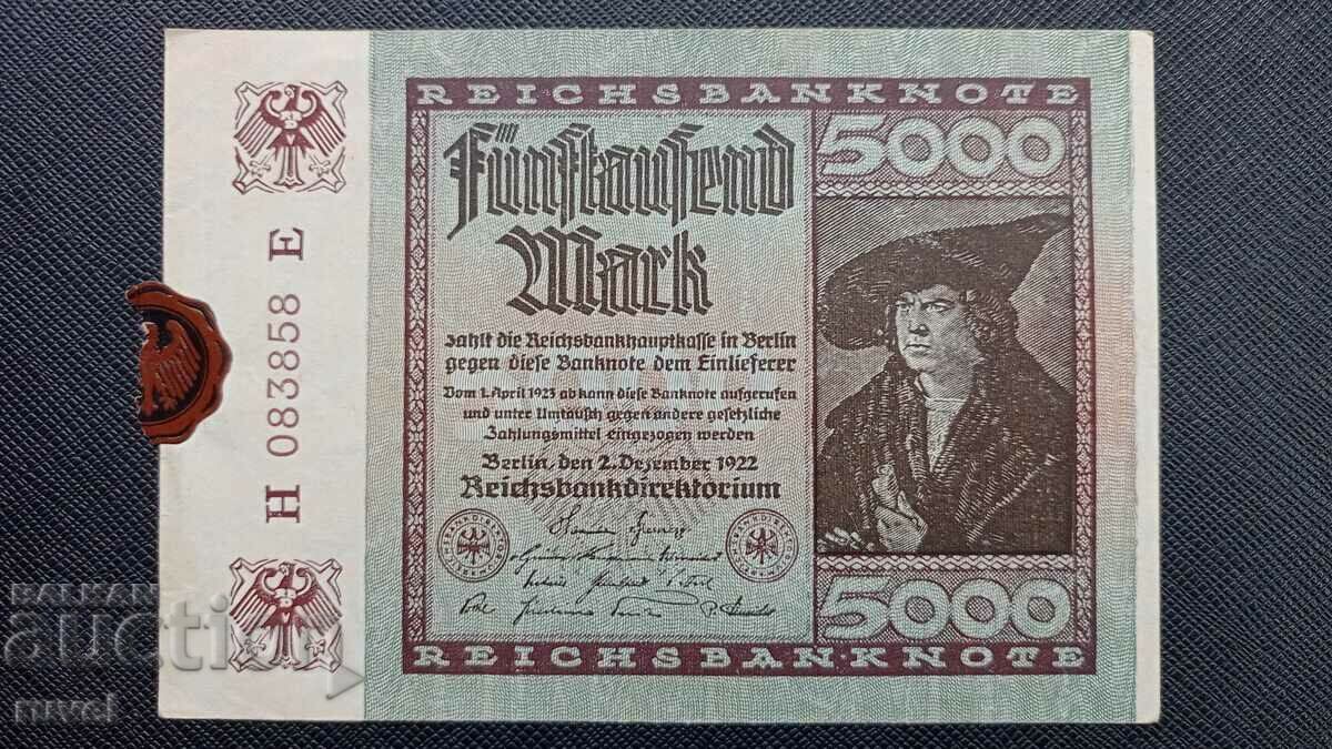 Германия, 5000 марки 1922 г.