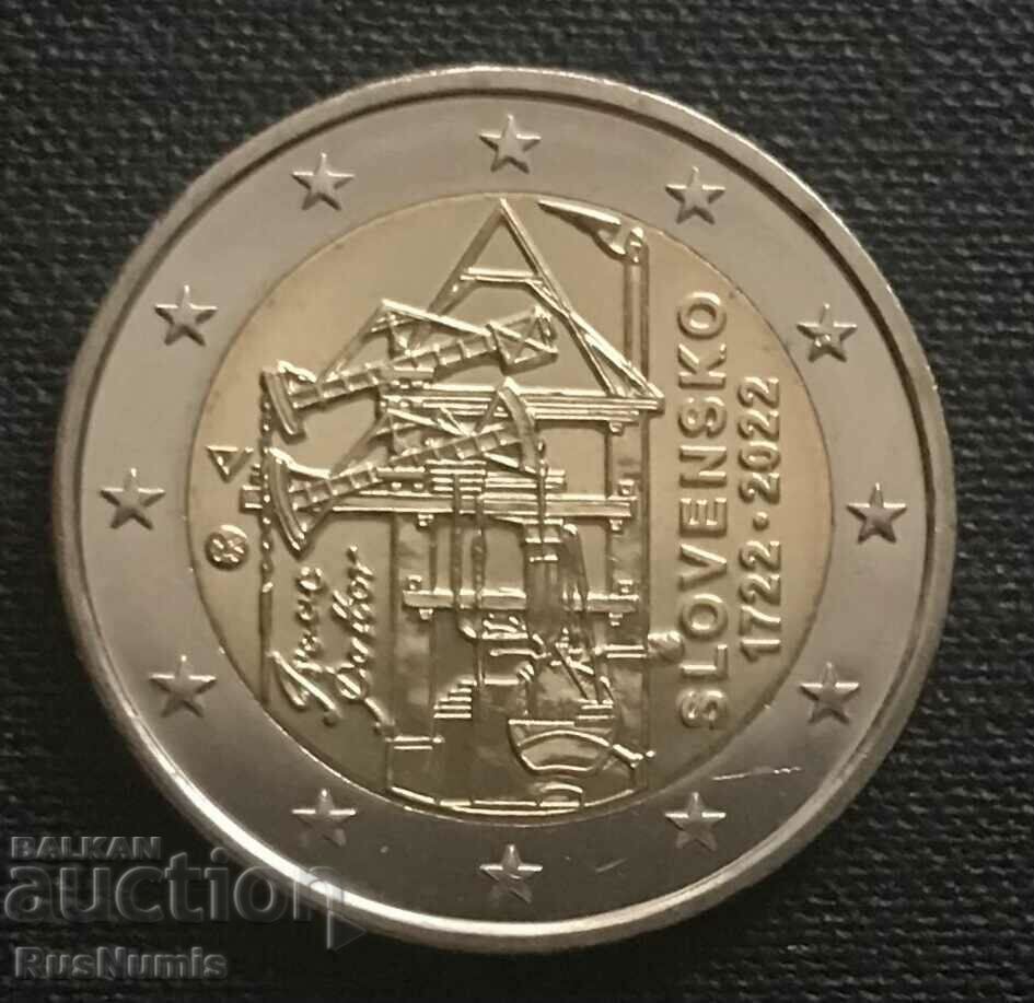 Slovakia. 2 euro 2022 The first steam engine.UNC.