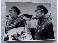 COSMONAVTS BELYAEV LEONOV USSR AIRPORT PHOTO 1965