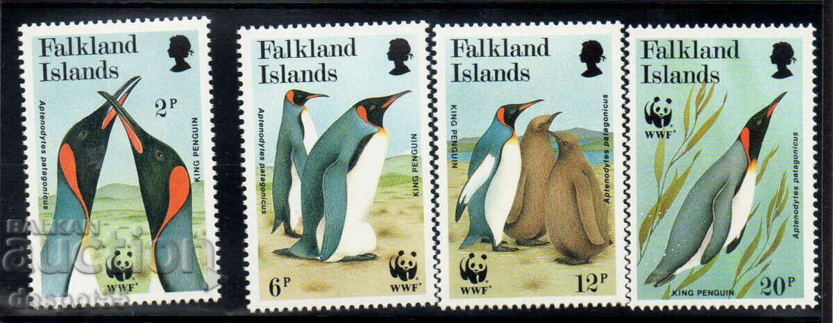1991. Insulele Falkland. Specie pe cale de dispariție - pinguinul rege.
