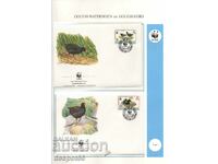 1991. Tristan da Cunha. World conservation of nature. 4 envelopes