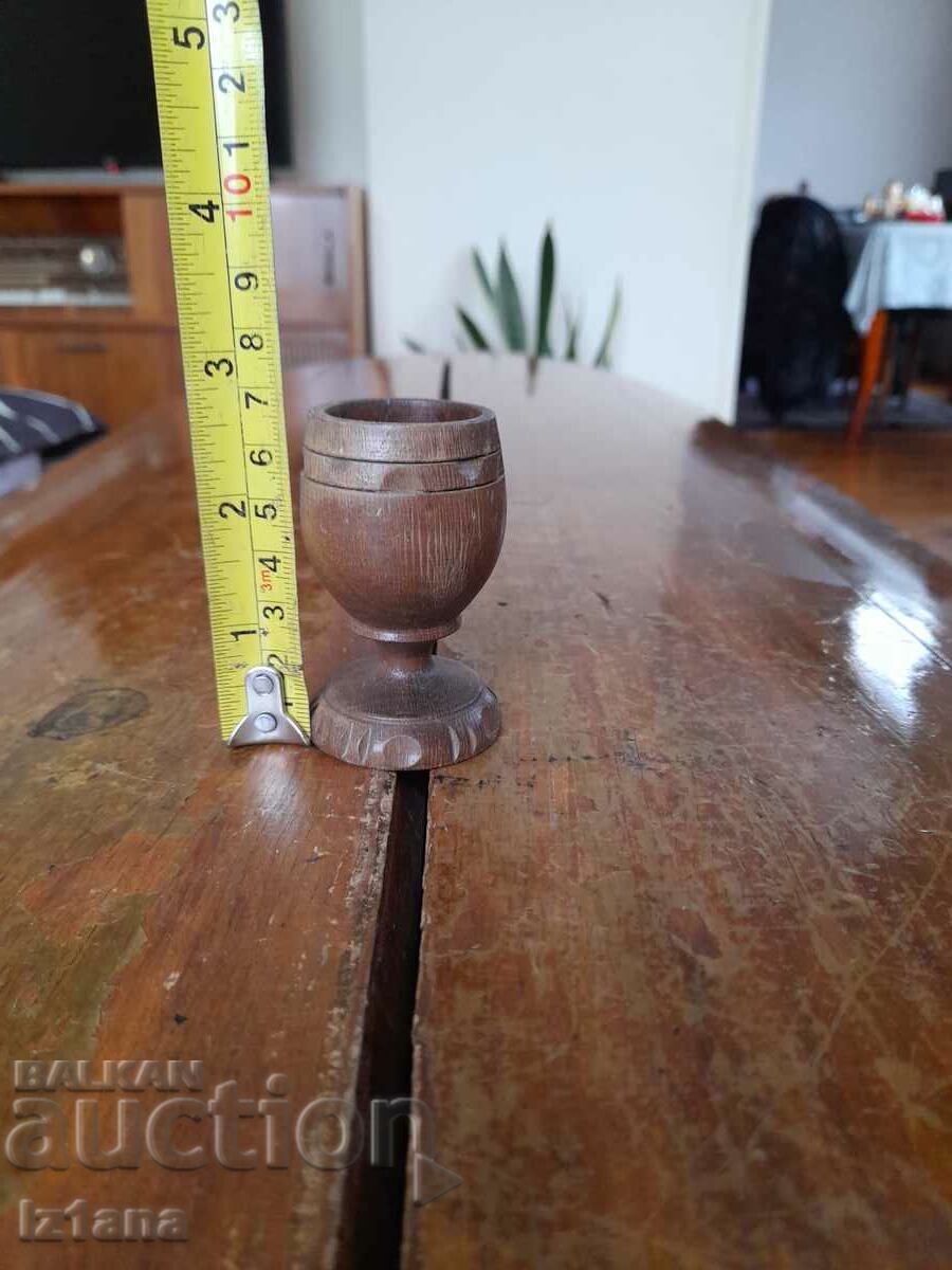 Old wooden cup, cup, goblet with price 10.00 BGN | € 5.11 Old wooden cup, cup, goblet with price 10.00 BGN | € 5.11