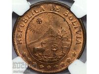 Bolivia 1942 50 cents NGC MS 65 Restrike