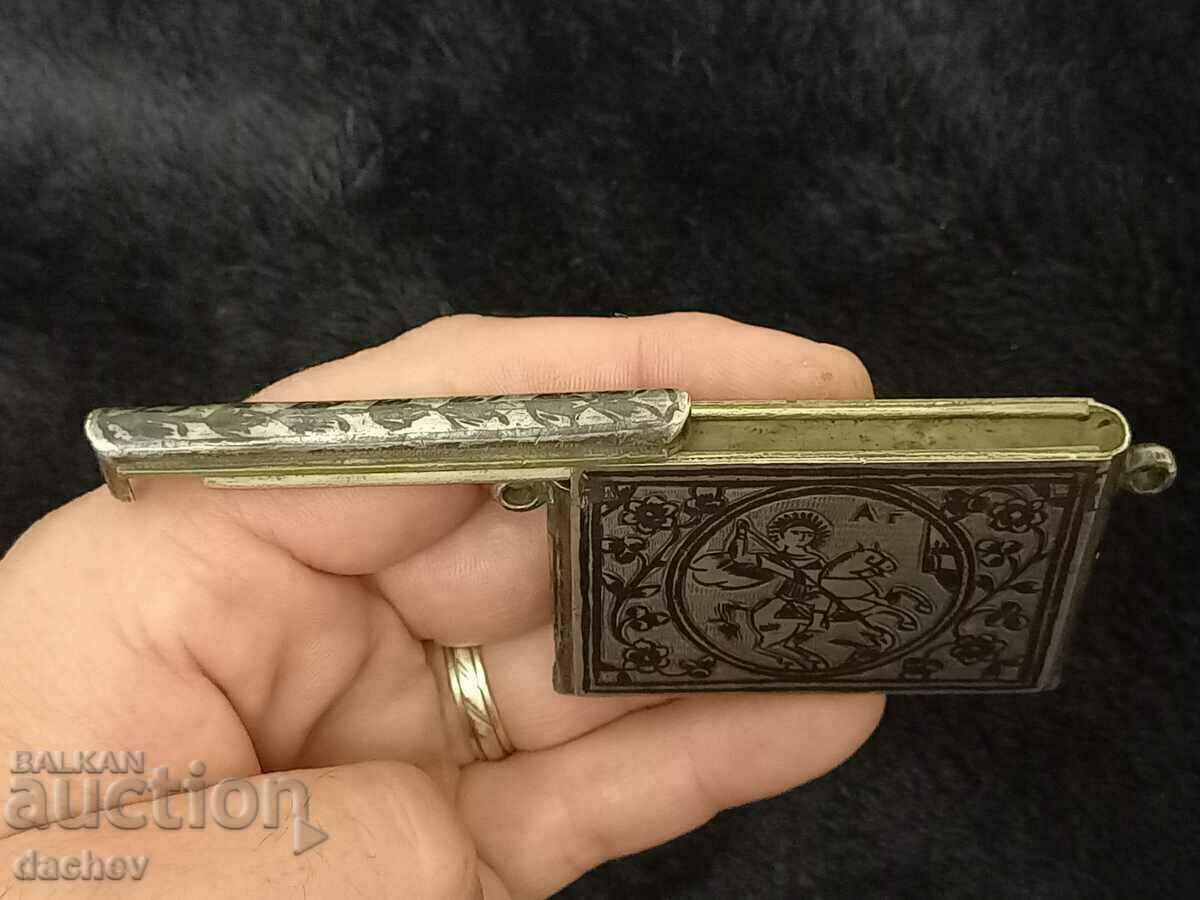 Παράδοση Στολή Vazrojdenska Srebarna NIELO Reliquary 19th Century