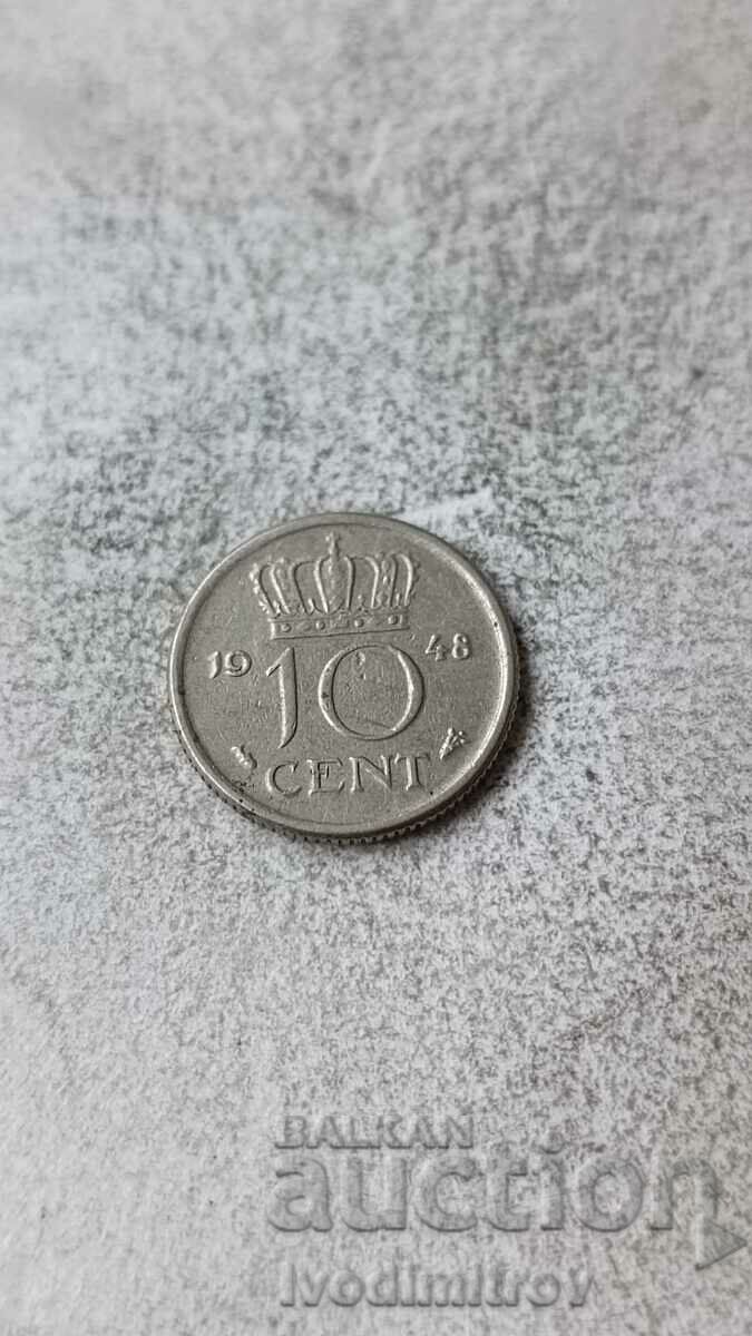 Olanda 10 cenți 1948