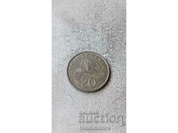 Singapore 20 cents 1988