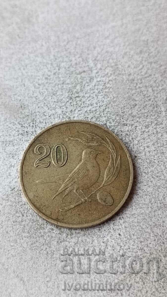 Cipru 20 de cenți 1985