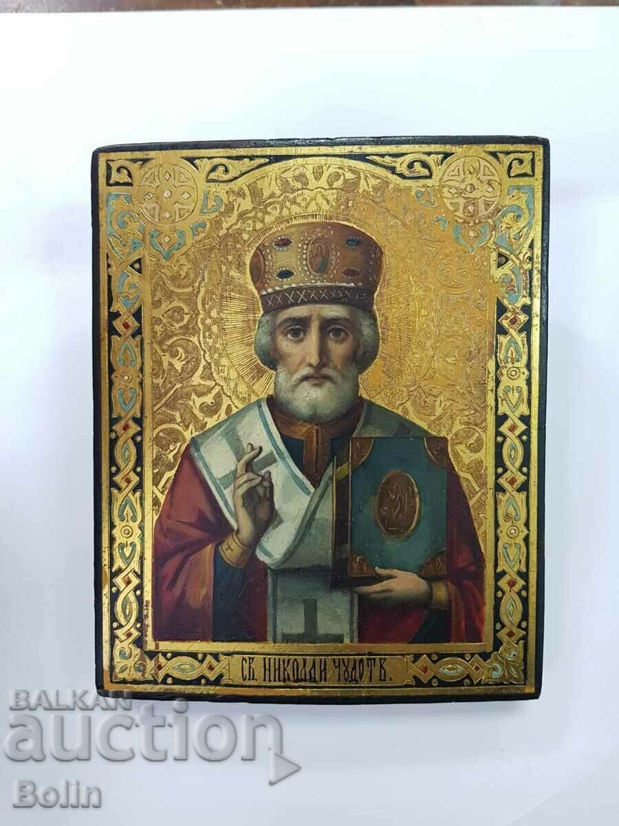 Rare Russian royal icon - Saint Nicholas the Wonderworker - 19th c.
