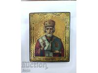 Рядка руска царска икона - Свети Николай Чудотворец - 19 в.