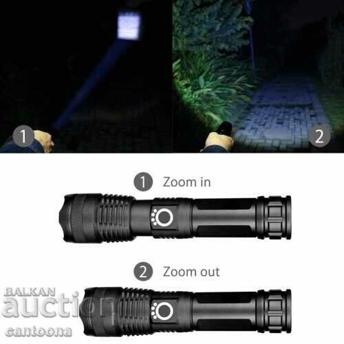 Auction Super powerful flashlight P90, up to 500 meters, battery, USB Auction Super powerful flashlight P90, up to 500 meters, battery, USB
