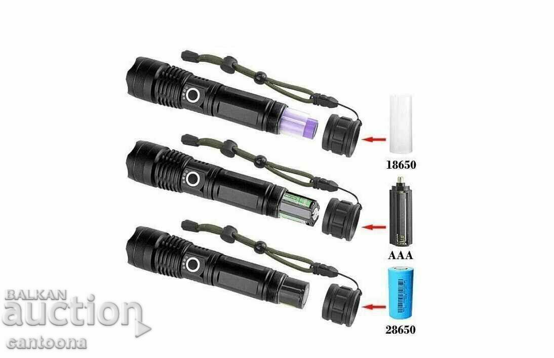 Super powerful flashlight P90, up to 500 meters, battery, USB - 5 Super powerful flashlight P90, up to 500 meters, battery, USB - 5