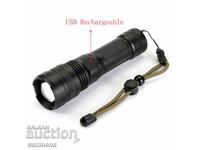 Super powerful flashlight P90, up to 500 meters, battery, USB