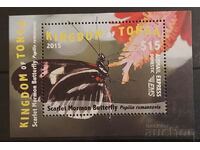 Tonga 2015 Bloc Faună/Animale/Fluturi 12 EUR MNH