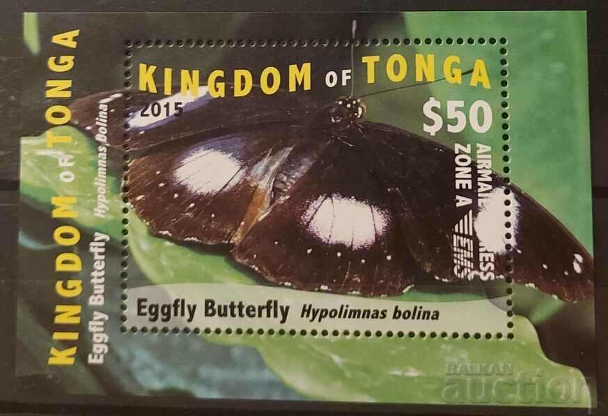 Tonga 2015 Bloc Faună/Animale/Fluturi 40 MNH