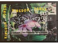 Tonga 2016 Bloc Faună/Animale/Fluturi 83 MNH