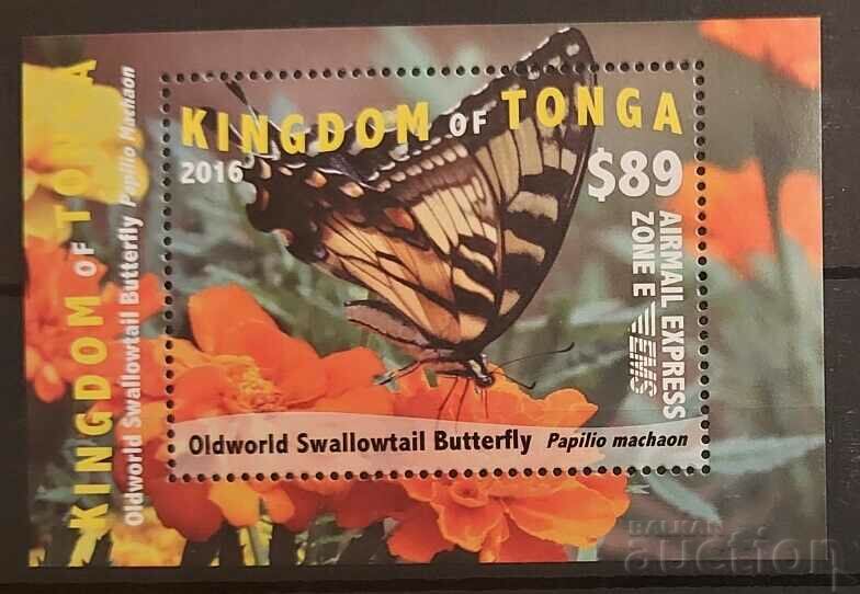 Tonga 2016 Bloc Faună/Animale/Fluturi 89 MNH