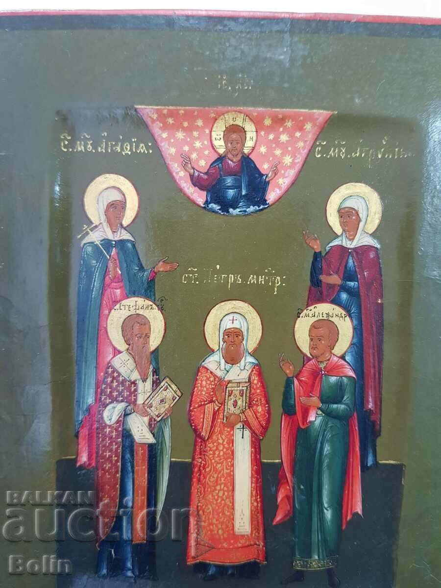 Early rare royal icon with Saints - 19th century with price 850.00 BGN | € 434.60 Early rare royal icon with Saints - 19th century with price 850.00 BGN | € 434.60