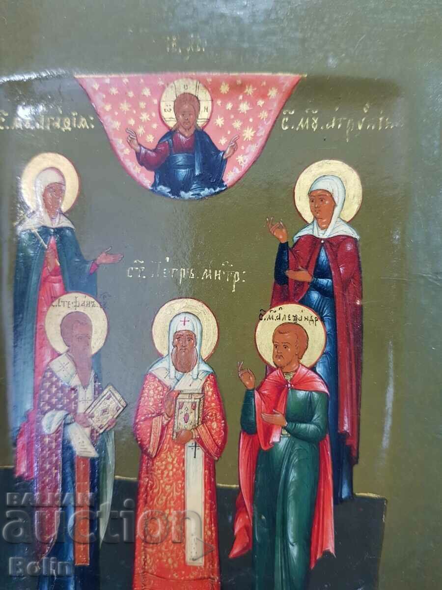 Delivery of Early rare royal icon with Saints - 19th century Delivery of Early rare royal icon with Saints - 19th century