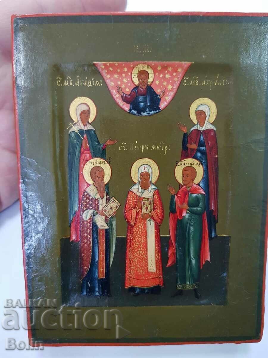 Πρώιμη σπάνια βασιλική εικόνα με Αγίους - 19ος αιώνας - 6