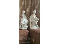 Set of Two porcelain figurines with markings