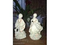 Set of Two porcelain figurines with markings