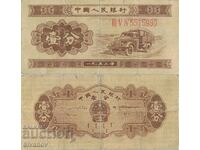 Китай 1 фен 1953 година със сериен номер банкнота #5283
