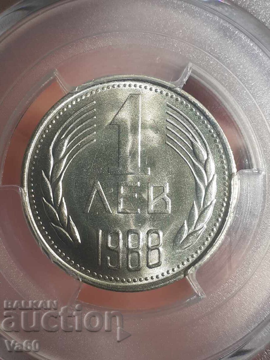 Auction 1 lev 1988 MS67 pcgs Bulgaria coin Auction 1 lev 1988 MS67 pcgs Bulgaria coin