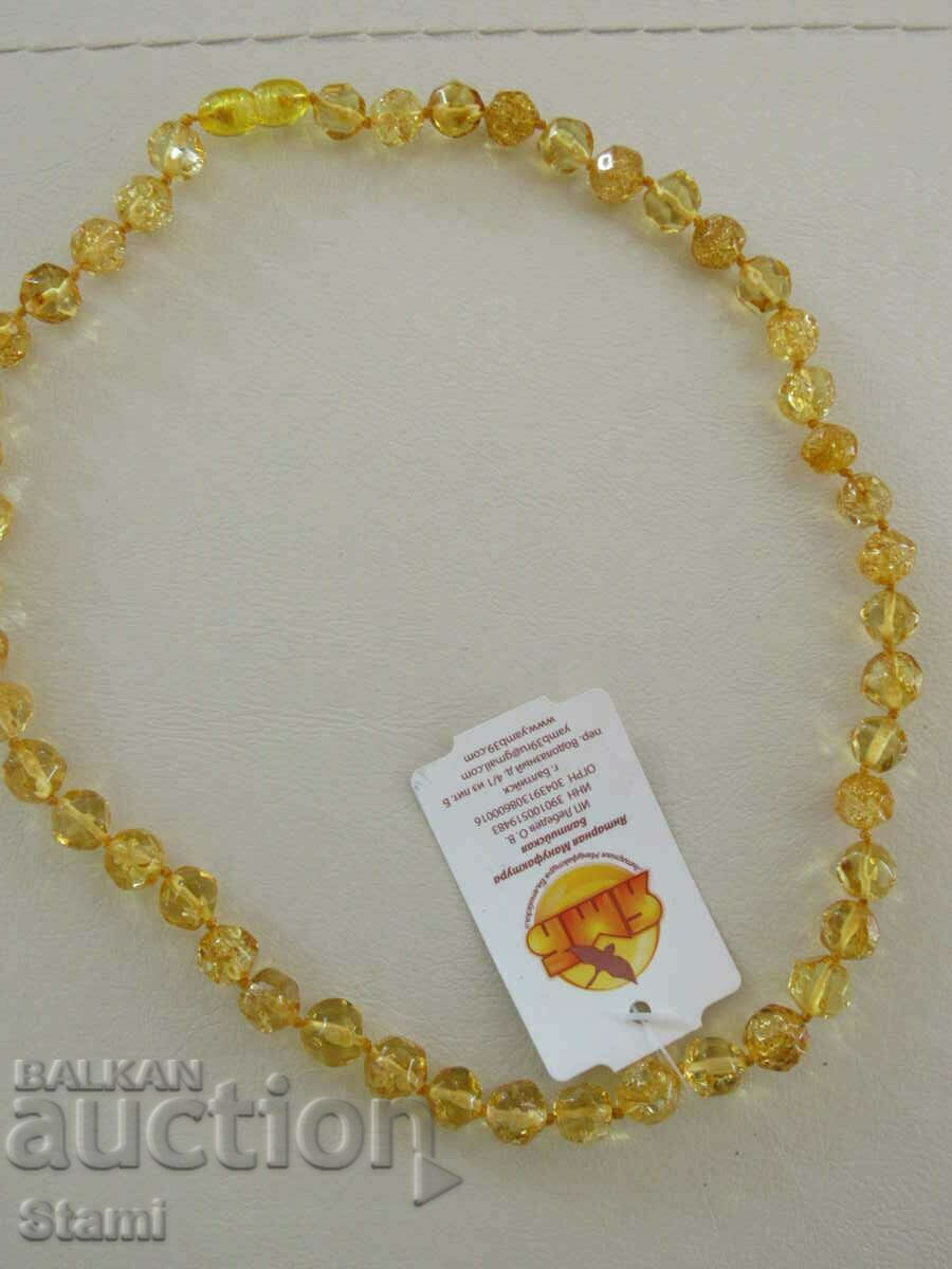 Women's circle necklace made of premium Baltic amber