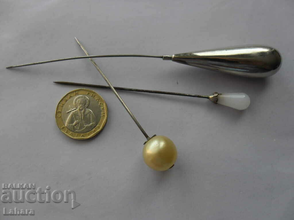 Antique needles, brooch